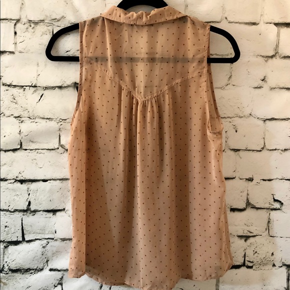 Forever 21| Pink Polka Dot Tie Up Button-Front Top - Picture 4 of 4